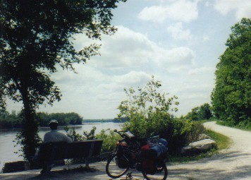 Here's the Missouri, the great and mighty Missouri, as only riders of the KATY can see.